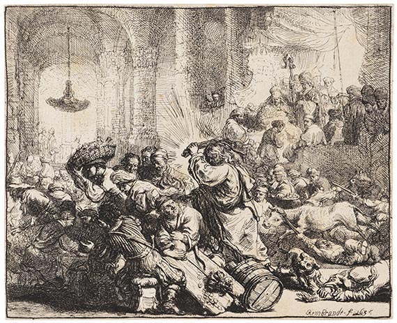Harmenszoon Rembrandt van Rijn - Christus vertreibt die Geldwechsler aus dem Tempel