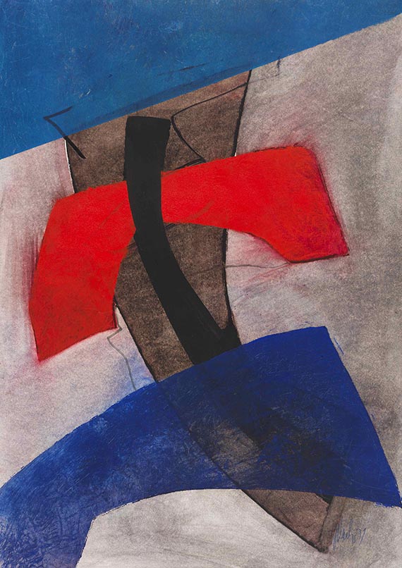 Fritz Winter - Komposition in Blau und Rot