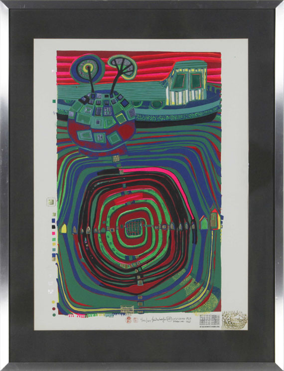 Friedensreich Hundertwasser - La Barca - Regentag - Frame image