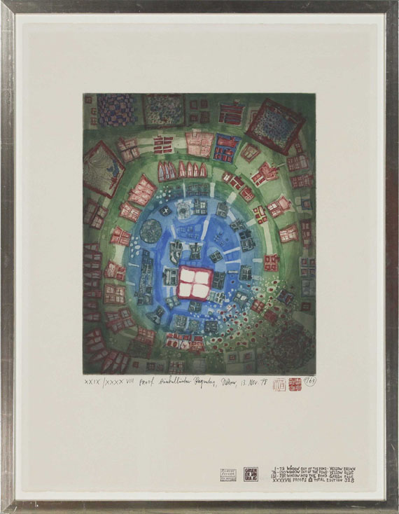 Friedensreich Hundertwasser - Window out of the pond - window into the pond - Frame image