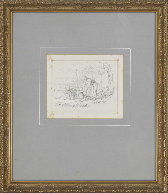 Adrian Ludwig Richter - Mutter mit spielenden Kindern - Frame image