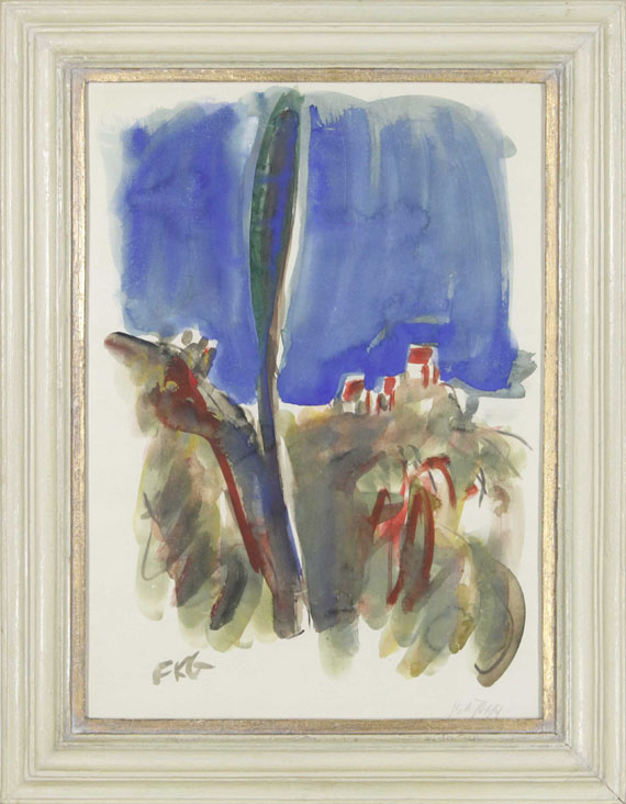 Friedrich Karl Gotsch - Landschaft mit blauem Himmel - Frame image