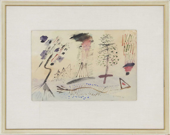 Werner Gilles - Vier Bäume und Drachengerippe - Frame image