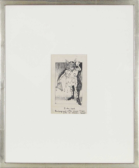 Lyonel Feininger - Singender Germane mit Leier - Frame image