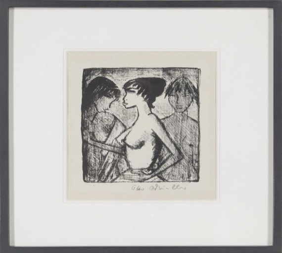 Otto Mueller - Mädchen-Halbakt im Profil - Frame image