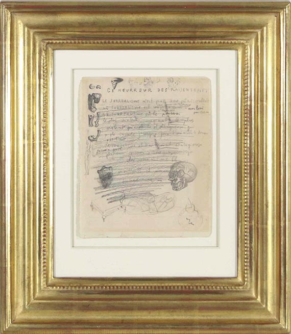 Salvador Dalí - Anti-Surrealist-Manifesto (GE HORREUIR DES PLAISENTERIES) / verso: deux figure en prière - Frame image