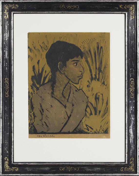 Otto Mueller - Zigeunerin im Profil (Titelblatt) - Frame image