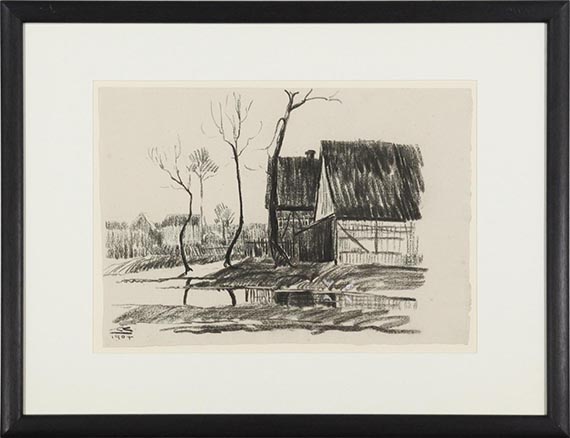 Karl Schmidt-Rottluff - Dorfecke am Wasser - Frame image