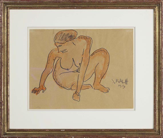 Karl Schmidt-Rottluff - Hockende Frau - Frame image