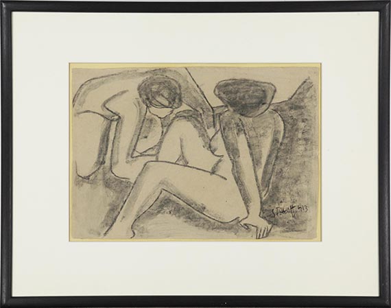 Karl Schmidt-Rottluff - Zwei kauernde Akte - Frame image