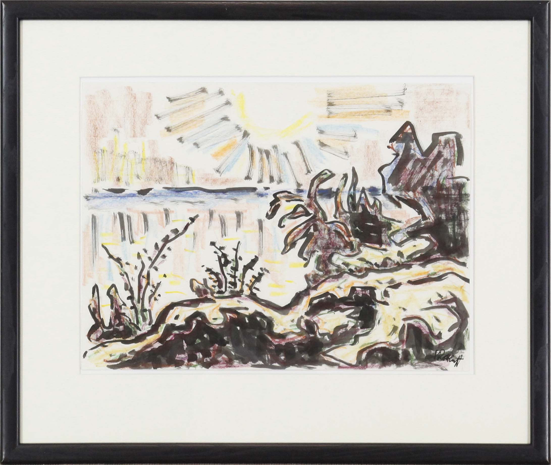Karl Schmidt-Rottluff - Sonne an der Küste - Frame image