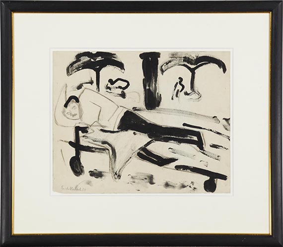 Erich Heckel - Liegende (Kirchner und Fränzi im Atelier) - Frame image