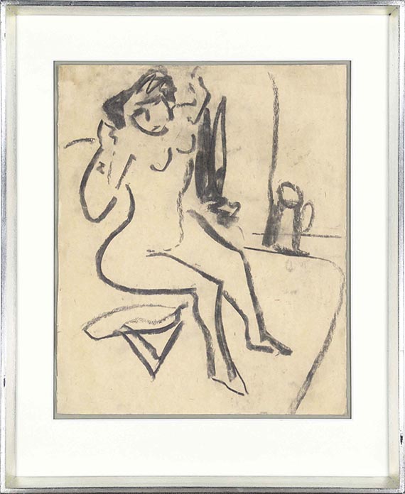 Ernst Ludwig Kirchner - Sitzender Akt im Atelier - Frame image