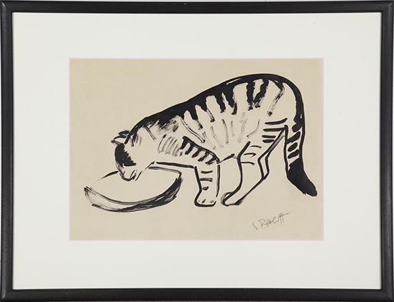 Karl Schmidt-Rottluff - Die Katze (vor Futterschüssel) - Frame image