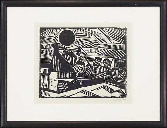 Karl Schmidt-Rottluff - Sonnenuntergang an der Förde - Frame image