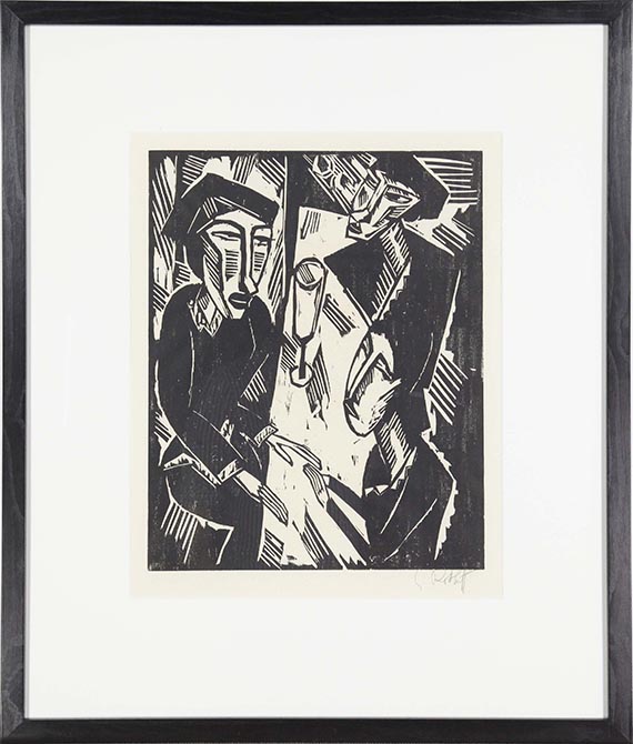 Karl Schmidt-Rottluff - Drei am Tisch - Frame image