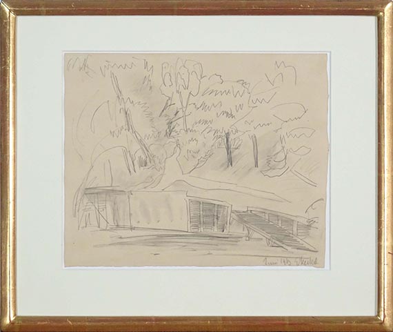 Erich Heckel - Die Schleuse an der Alster bei Mellingstedt - Frame image