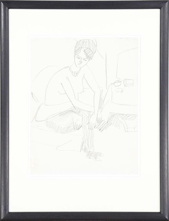 Ernst Ludwig Kirchner - Sitzender Halbakt im Atelier (Dodo) - Frame image