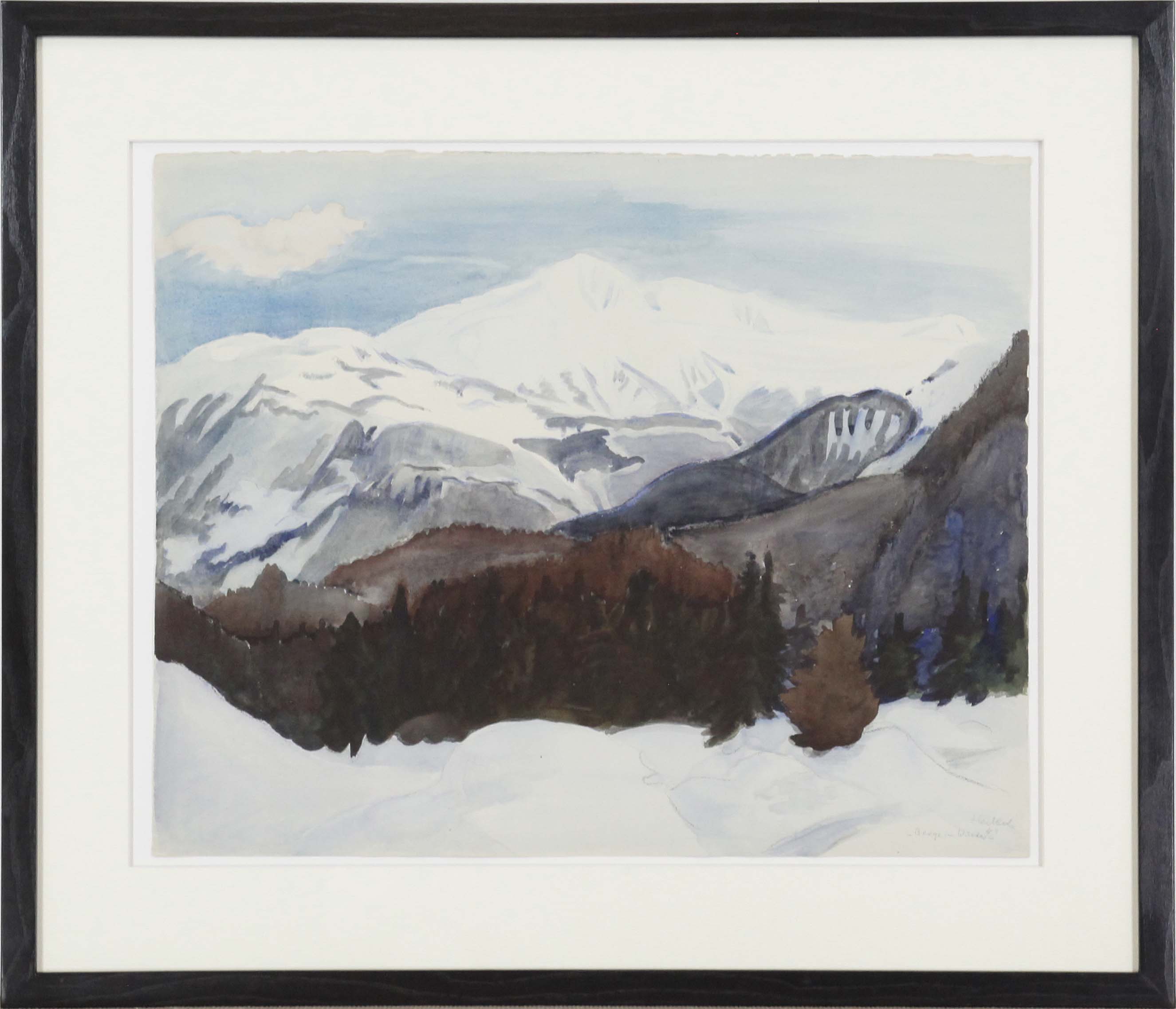 Erich Heckel - Berge im Winter - Frame image