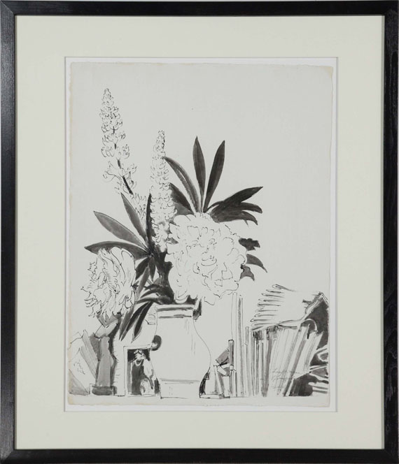 Erich Heckel - Lupinen und Pfingstrosen - Frame image