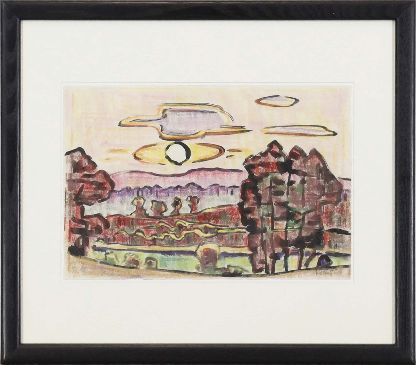 Karl Schmidt-Rottluff - Landschaft mit Sonne - Frame image