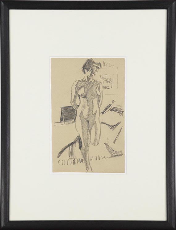 Fritz Bleyl - Stehender Viertelstundenakt im Atelier - Frame image