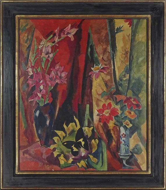 Heinrich Nauen - Blumenstillleben mit Schmetterling - Frame image