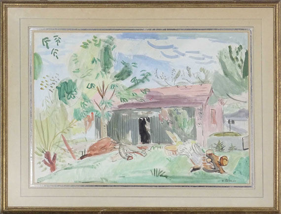 Hans Purrmann - Bootshütte am Bodensee - Frame image