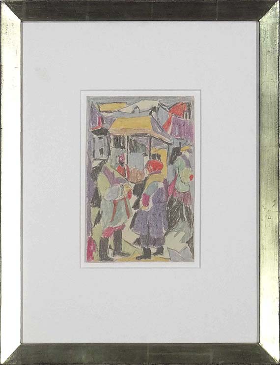 Adolf Hölzel - Komposition, figural (Bauernpaar) - Frame image