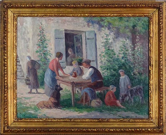 Maximilien Luce - Rolleboise, le café au jardin - Frame image