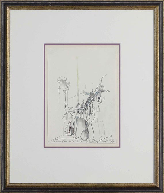 Horst Janssen - Der Hinterhof des Charles Merion - Frame image