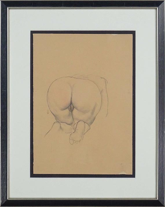 George Grosz - Kniender Akt von hinten - Frame image
