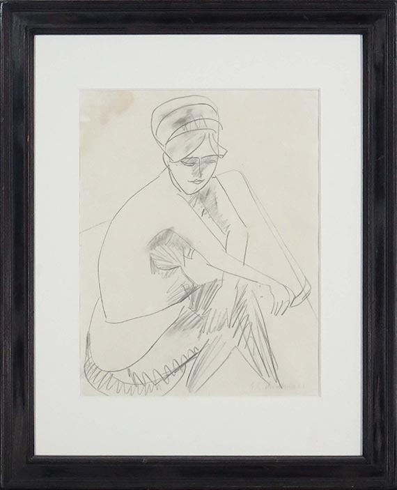 Ernst Ludwig Kirchner - Sitzender Akt, Dodo (Halbakt) - Frame image
