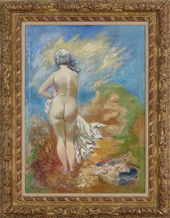 George Grosz - Nude in the Dunes - The Wind is Blowing - Frame image