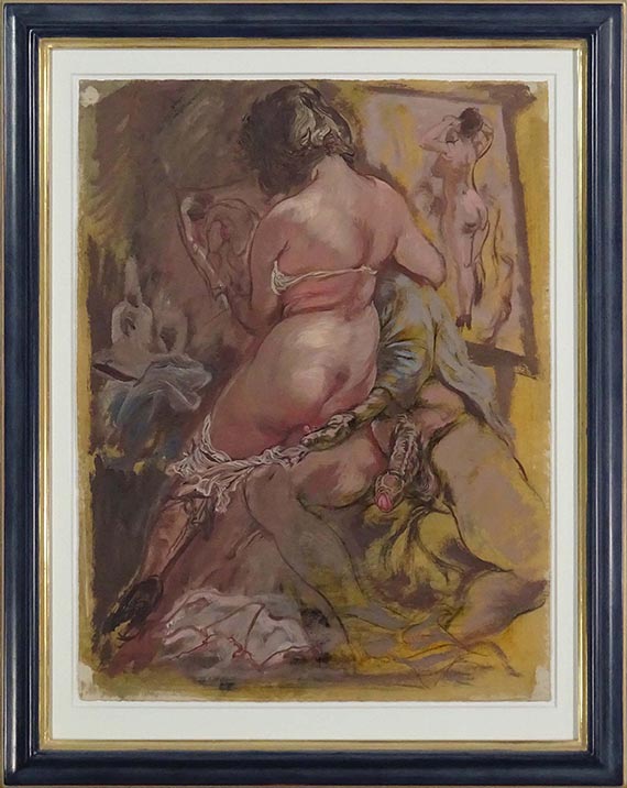 George Grosz - Loving Couple in the Studio - Frame image