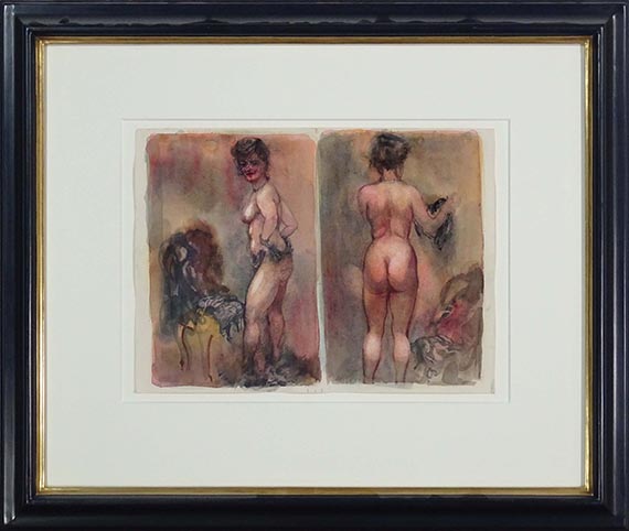George Grosz - Modell in the Studio, undressing - Frame image