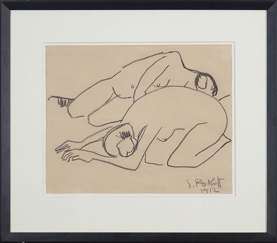 Karl Schmidt-Rottluff - Zwei kauernde weibliche Akte - Frame image