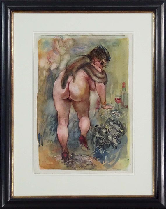 George Grosz - Modell in the Studio with Cupido - Frame image