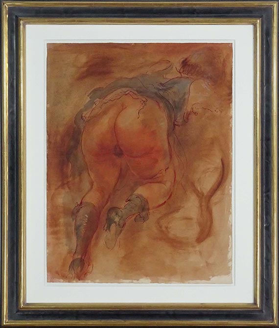 George Grosz - Kneeling Semi Nude - Frame image