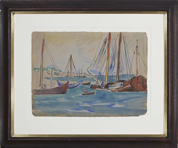 Hermann Max Pechstein - Neben dem Hafen von Nidden - Frame image