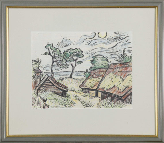 Hermann Max Pechstein - Fischerhäuser in Ückeritz - Frame image
