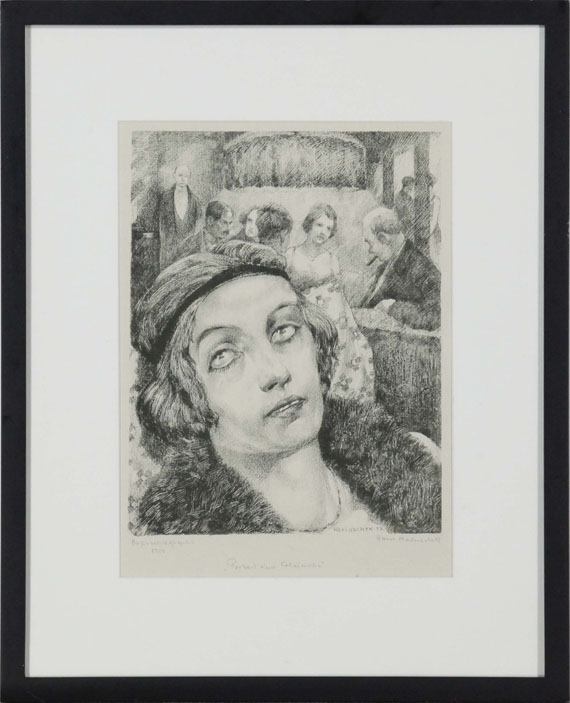 Hans Baluschek - Portrait einer Rummelnutte. Portrait einer Kokainistin. Portrait einer Säuferin - Frame image