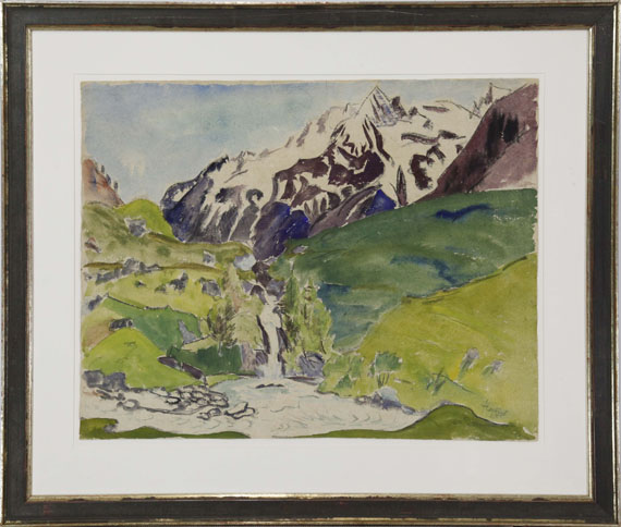 Erich Heckel - Bergwasser (Wasserfall und Berge im Maggiatal) - Frame image