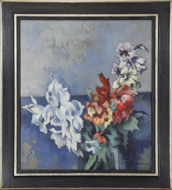 Heinrich Nauen - Weiße und rote Gladiolen - Frame image