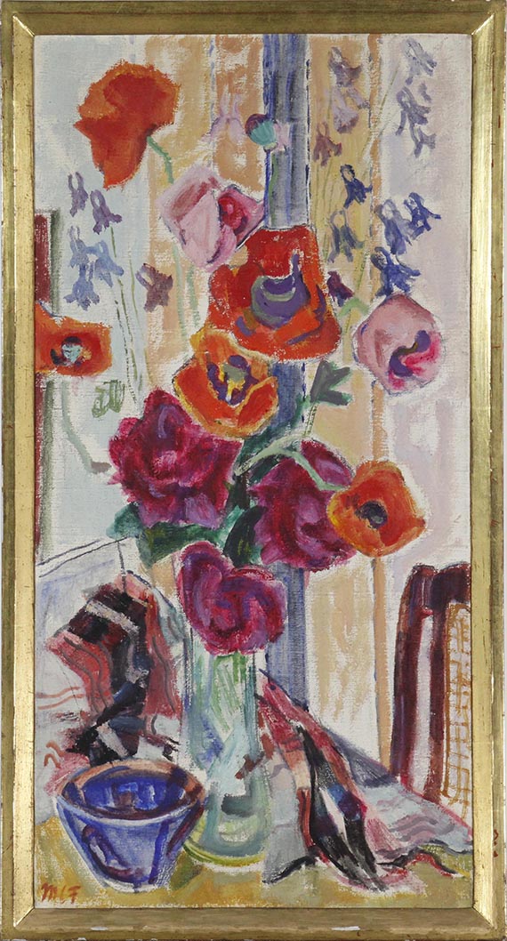 Maria Caspar-Filser - Mohn, Pfingstrosen und Akelei - Frame image