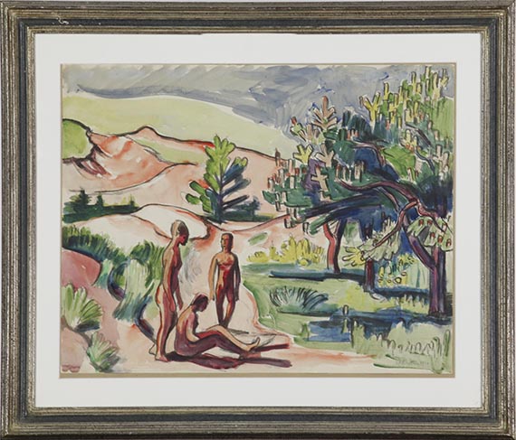 Hermann Max Pechstein - Akte in den Dünen - Frame image