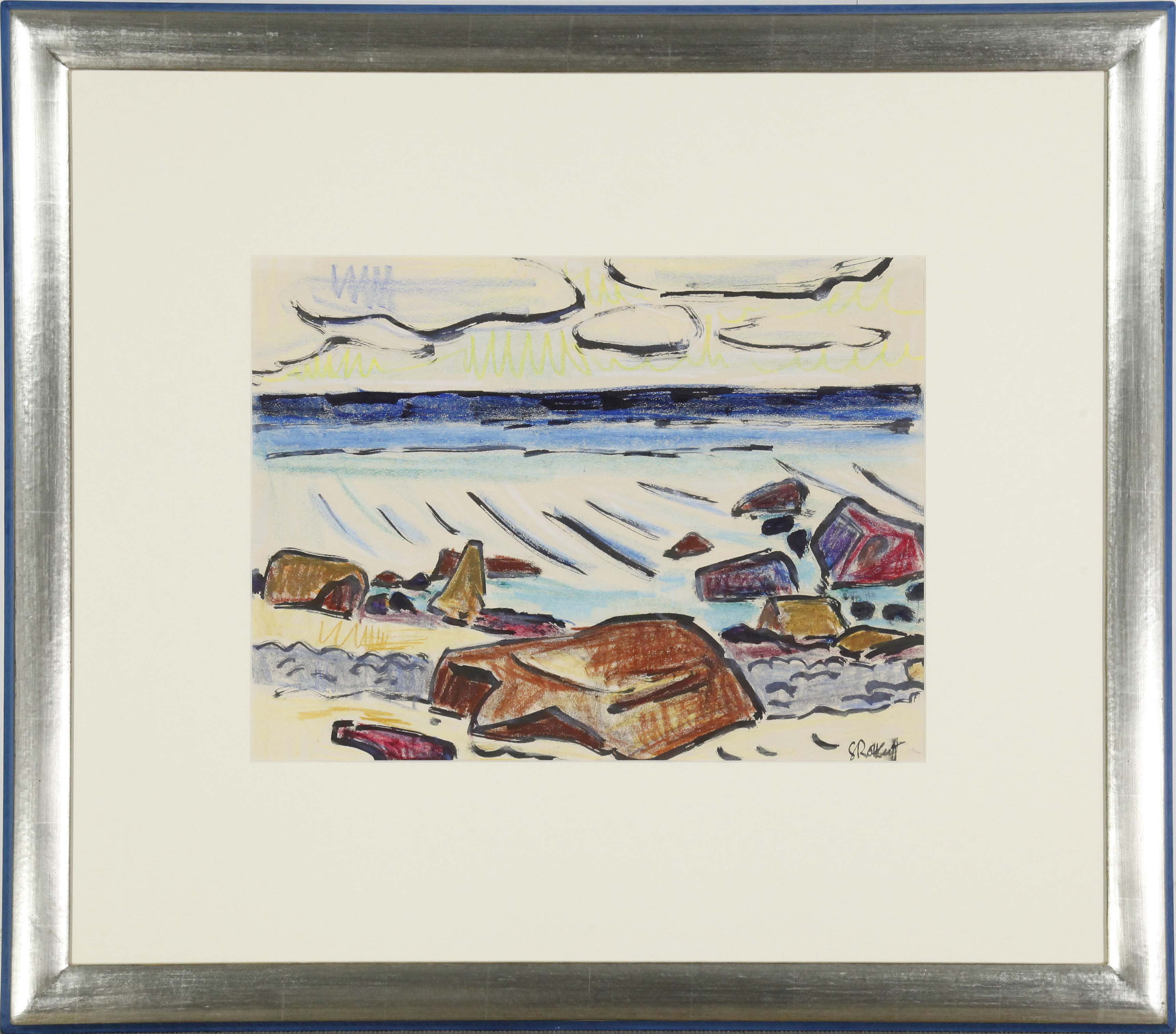 Karl Schmidt-Rottluff - Steine am Strand - Frame image