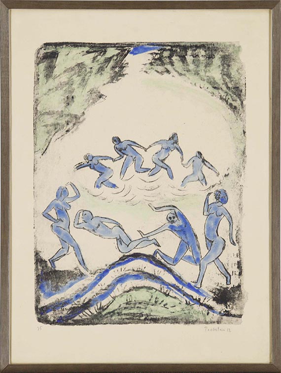 Hermann Max Pechstein - Der Tanz (Tanzende und Badende am Waldteich) - Frame image