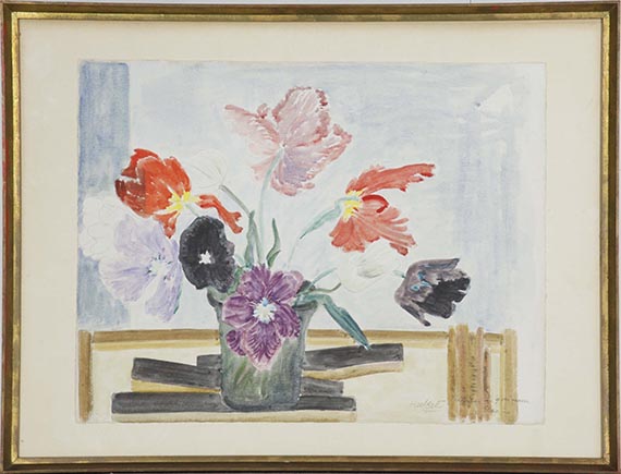 Erich Heckel - Tulpen in grünem Glas - Frame image