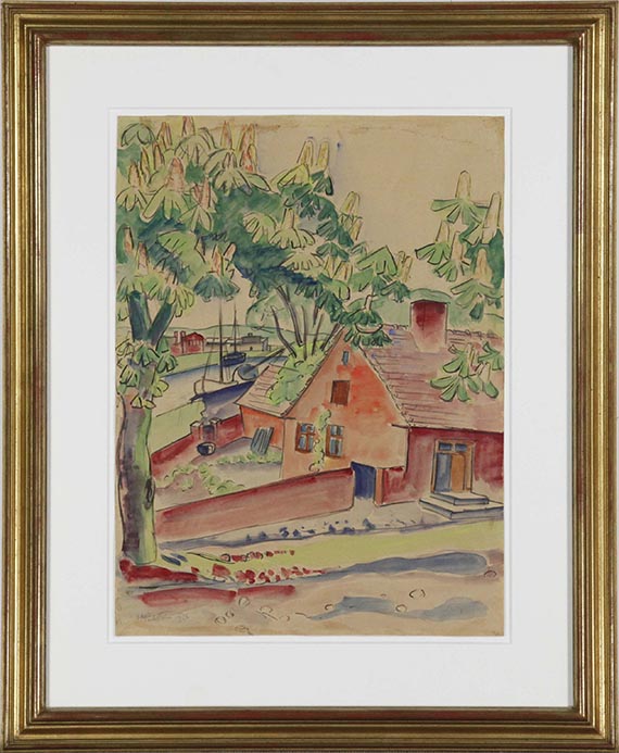 Hermann Max Pechstein - Haus unter Kastanien - Frame image